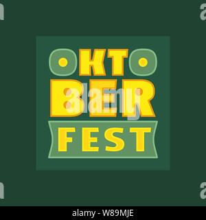 Oktoberfest hand drawn vector flat color letters signboard Stock Vector