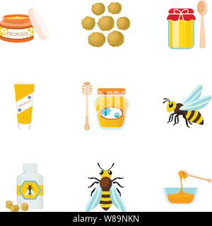 Eco apiary icon set. Flat set of 9 eco apiary vector icons for web design isolated on white background Stock Vector