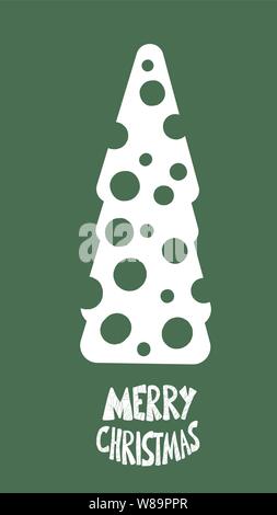 Merry Christmas. Stylized lettering. Story post with hand drawn text. Vector illustration. Stock Vector