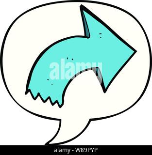 cartoon pointing arrow with speech bubble Stock Vector