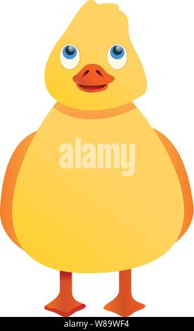 Yellow fat duck icon. Cartoon of yellow fat duck vector icon for web design isolated on white background Stock Vector