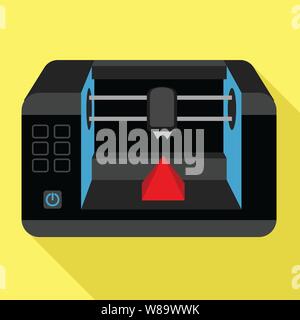 3d printer icon. Flat illustration of 3d printer vector icon for web design Stock Vector