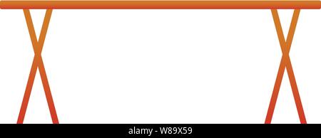 Wood long table icon. Cartoon of wood long table vector icon for web design isolated on white background Stock Vector
