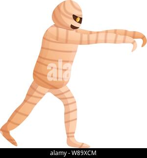 Mummy walking icon. Cartoon of mummy walking vector icon for web design isolated on white background Stock Vector