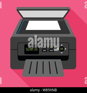 Scan printer icon. Flat illustration of scan printer vector icon for web design Stock Vector