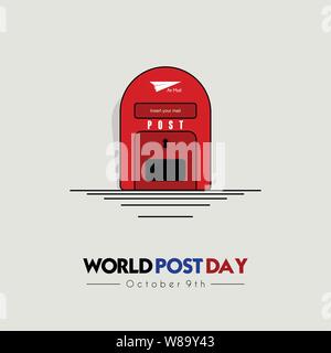 World Post Day with post box (mail box) icon design Stock Vector