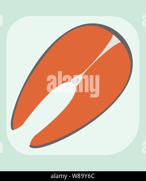 chopped fish fillet icon vector outline illustration Stock Vector Image ...