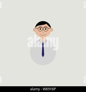 Young Man Teacher Avatar character using eyeglasses with cartoon vector design Stock Vector