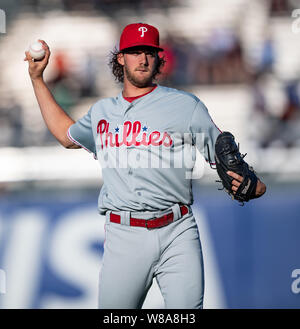 June19 2021 San Francisco CA, U.S.A. The Phillies starting pitcher Aaron  Nola (27) on the mound during MLB game between the Philadelphia Phillies  and San Francisco Giants, the Phillies won 13-6 at