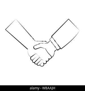 hands human gesture anatomy cartoon drawing in black and white Stock Vector