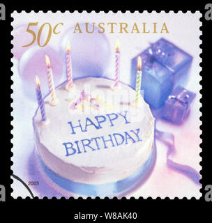 AUSTRALIA - CIRCA 2003: A Stamp printed in AUSTRALIA shows the Birthday Celebrations, circa 2003. Stock Photo