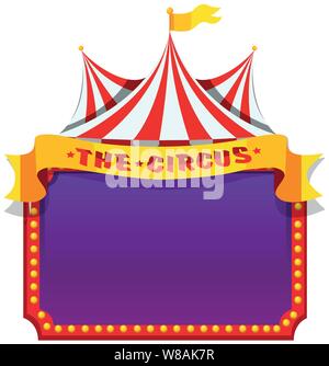 Circus, fun fair, amusement park theme template illustration Stock Vector