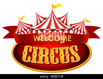Circus, fun fair, amusement park theme template illustration Stock Vector