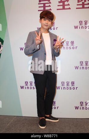 Singer and actor Kim Ryeo-wook, better known by the mononym Ryeowook, of South Korean boy group Super Junior attends a fan meeting and autograph signi Stock Photo