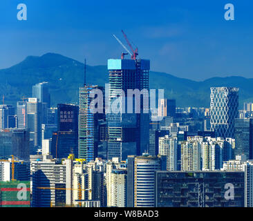 The Tencent Haibin Building, the new global headquarters of Tencent, is under construction in Shenzhen city, south China's Guangdong province, 9 Octob Stock Photo