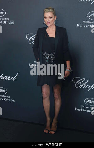 English model Kate Moss arrives for the Chopard Wild Party during