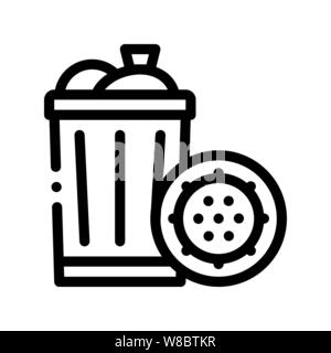 Infection Bacteria Germ In Trash Vector Sign Icon Stock Vector