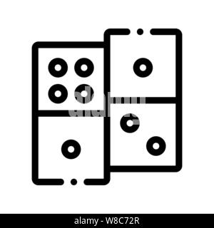 Interactive Kids Game Dominoes Vector Sign Icon Stock Vector