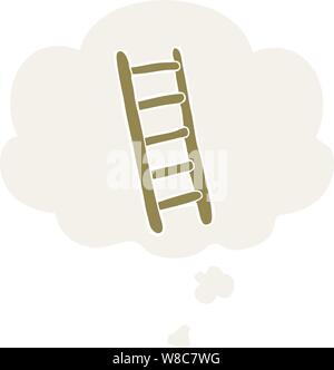 cartoon ladder with thought bubble in comic book style Stock Vector ...