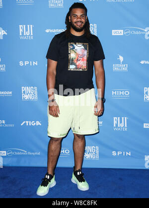 LOS ANGELES, CALIFORNIA, USA - AUGUST 08: Professional baseball pitcher Kenley Jansen arrives at Clayton Kershaw's 7th Annual Ping Pong 4 Purpose Fundraiser held at Dodger Stadium on August 8, 2019 in Los Angeles, California, United States. (Photo by Xavier Collin/Image Press Agency) Stock Photo