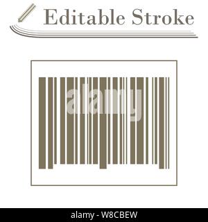 Bar Code Icon. Editable Stroke Simple Design. Vector Illustration. Stock Vector