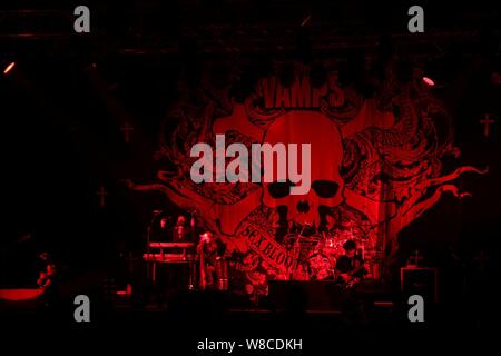 Japanese band VAMPS performs at the 'Japan Night' concert in Taipei, Taiwan, 23 May 2015. Stock Photo