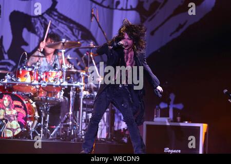 Japanese band VAMPS performs at the 'Japan Night' concert in Taipei, Taiwan, 23 May 2015. Stock Photo