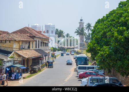 GALLE, SRI LANKA - MARCH 22, 2015: Sunny day on the street of the old city Stock Photo