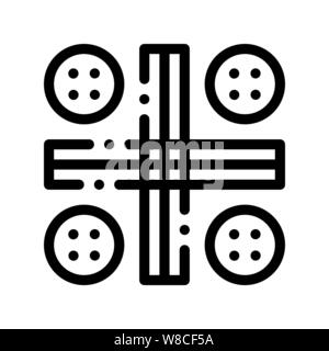 Interactive Kids Ludo Game Vector Thin Line Icon Stock Vector