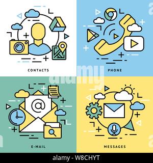 smart phone launcher black thin flat line background isolated on white digital vector illustration Stock Vector