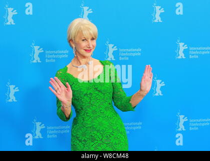 English actress Helen Mirren poses at a photocall for her new movie 'Woman In Gold' during the 65th Berlin International Film Festival in Berlin, Germ Stock Photo