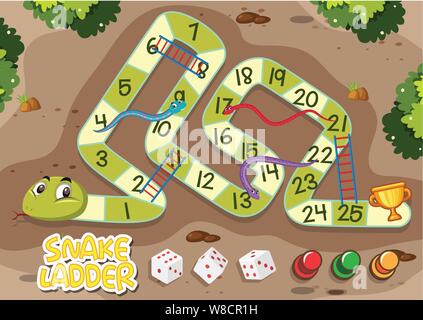 🐍 🪜 Draw Snake and Ladder Board Game with Tokens and Dice : Snake and  Ladder - YouTube