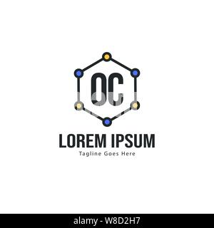 Initial OC logo template with modern frame. Minimalist OC letter logo vector illustration design Stock Vector
