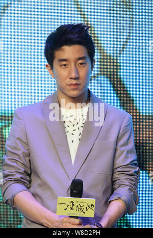 --FILE--Hong Kong actor Jaycee Chan, son of kungfu star Jackie Chan, attends a premiere for his movie 'The Ideal City' in Beijing, China, 16 September Stock Photo