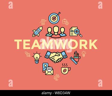 Professional Team Interaction Line Icons Pack – A collection of minimal ...