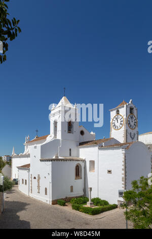 The church Igreja de Santa Maria do Castelo in the old town of Tavira, Algarve, Portugal. Stock Photo