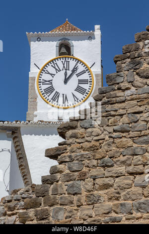 The church Igreja de Santa Maria do Castelo in the old town of Tavira, Algarve, Portugal. Stock Photo