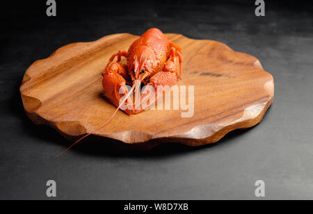 lobster on board black background Stock Photo