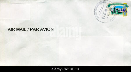 GOMEL, BELARUS - AUGUST 09, 2019: Old envelope which was dispatched from Russia to Gomel, Belarus, August 09, 2019. Stock Photo