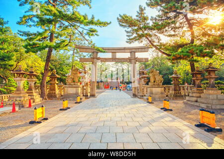 Osaka, Japan - 21 Nov 2018 - Sumiyoshi Grand Shrine or Sumiyoshi Taisha in Osaka City, Kansai, Osaka, Japan. Stock Photo