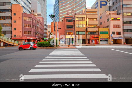 Osaka, Japan - 21 Nov 2018 -Crosswalk on a street in the city of Osaka. Stock Photo