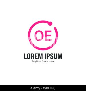 Initial OE logo template with modern frame. Minimalist OE letter logo vector illustration design Stock Vector