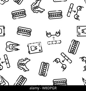 Stomatology Seamless Pattern Vector Stock Vector