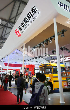 --FILE--People visit the stand of Dongfeng Commercial Vehicles (DFCV) during the 15th Shanghai International Automobile Industry Exhibition, also know Stock Photo