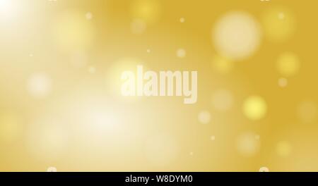 gold colored bokeh background with glowing circular shapes vector illustration Stock Vector