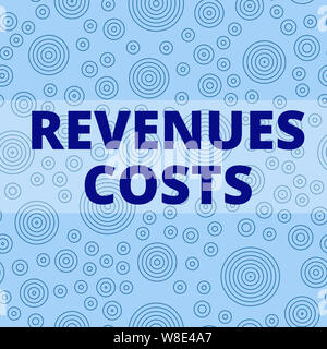 Writing note showing Revenues Costs. Business concept for Total amount of money in Manufacturing and Delivery a product Multiple Layer Different Size Stock Photo
