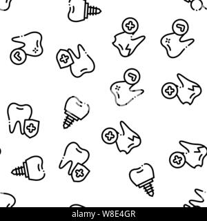 Stomatology Seamless Pattern Vector Stock Vector