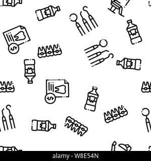Stomatology Seamless Pattern Vector Stock Vector
