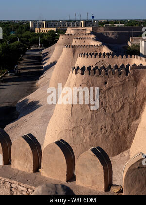 City wall, historic city Ichan Qala, Chiwa, Uzbekistan, Asia, UNESCO heritage site