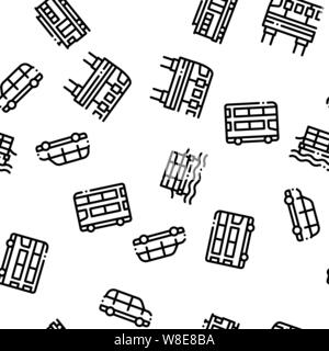 Public Transport Seamless Pattern Vector Stock Vector
